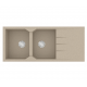 Νεροχύτης Γρανιτένιος Ένθετος Sanitec Ultra Granite 800 116 2B 1D (116X50) Sabbia Βαρέως Τύπου με 2 Γούρνες και Μαξιλάρι